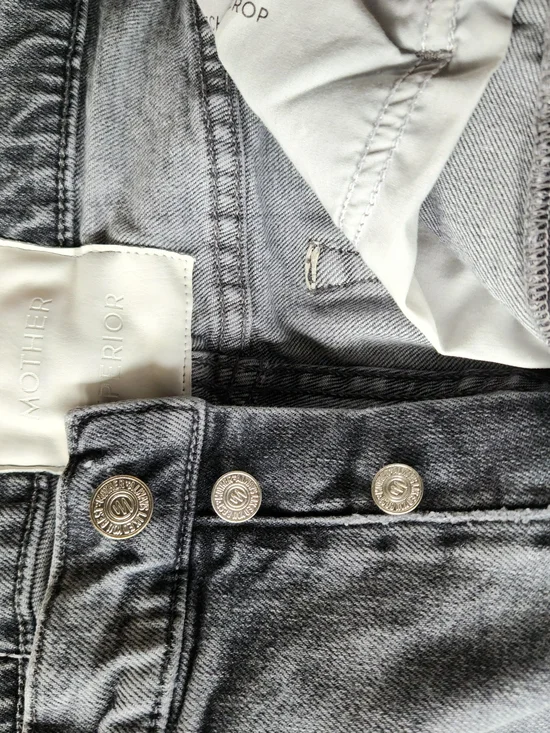 MOTHER Superior Women's Jeans 25 The Ditcher Crop Shadow Dancing Gray Wash - Picture 11 of 12